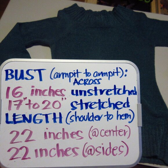 Vintage Y2K Wet Seal Teal Knit Sweater Top M Preppy Academia Retro Chic Corpcore - Picture 15 of 15